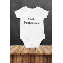 Hediyenza Little Princess Özel Tasarım Bebek Zıbın Pamuklu Çıtçıtlı Body Beyaz