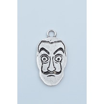 La Casa De Papel - Salvador Dali Gümüş Kaplama Kolye Ucu Kod 1286 Gri