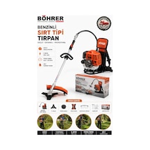 Böhrer Ba011411 Benzinli Sırt Tipi Profesyonel Tırpan - Çalı Diken Çim Makinesi
