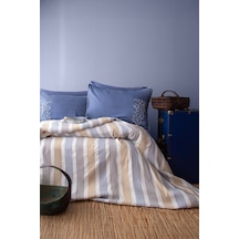 Apricitas Home Kasablanka Çift Kişilik Yatak Örtüsü Takımı Mavi - Beyaz