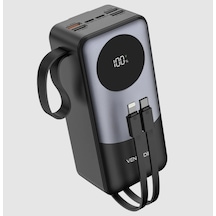 Venandin Opulix Pwb40a1 40.000 Mah Led Göstergeli 22.5w Hızlı Kendinden Kablolu Powerbank Siyah