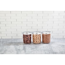 Yuvarlak Lüks Saklama Kabı, Krom Kapak 3x700 Ml