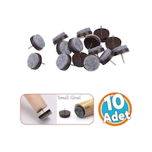 10 Adet Çivili Keçeli Plastik Poligrit Mobilya Masa Sandalye Parke Laminat Zemin Koruyucu Pabuç Çok Renkli