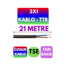 Öznur 2x1 Ttr Kablo Siyah Metre Seçenekli - 21 Metre