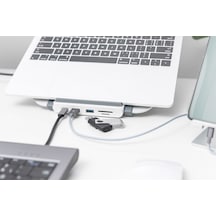 Dizüstü Yükselticili Usb-c Istasyonu 8 Bağlantı Noktalı Gümüş/
