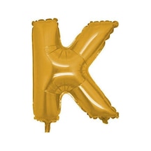 Gold Renk Folyo Balon K Harfli Helyum Balon 100 Cm Dev Boy Turuncu