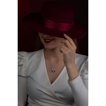 Papatya Silver 925 Ayar Zirkon Taşlı Rose Altın Kaplama Kelebek Gümüş Kolye UVPS100448
