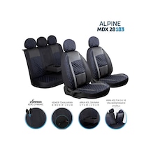 Toyota Camry 2012 2017 Deri Detaylı Oto Koltuk Kılıfı Ön Arka Set Alpine Siyah Mavi Scr
