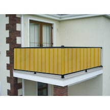 Ceylan Home Balkon Demir Perdesi Bağcıklı Sarı İnce Çizg. 650X80