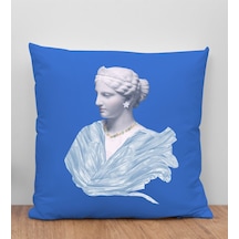 Bk Gift Modern Art Tasarımlı Mavi Kırlent Yastık, Arkadaşa Hediye, Ev Dekorasyonu, Ev Hediyesi-1