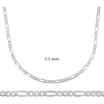 3.5 Mm Gümüş Figaro Zincir - 100 Mikron Sl3344