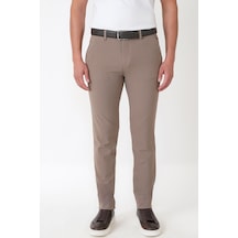 Slim Fit Yan Cep Esnek Yünlü Bej Pantolon P 1232