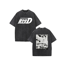 Dshztooma Vintage Kısa Kollu Anime Drift Ae86 Yarış Araba T-shirt Takumi Fujiwara Jdmhakierkek Haki