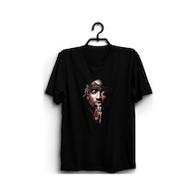Tupac Shakur Baskılı Tişört Siyah