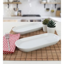 Keramika Beyaz Noyan Kayık Tabak 26 Cm 2 Adet