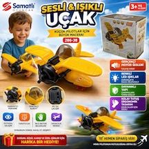 Sesli Ve Işıklı Uçak Led Işıklı Gerçekçi Ses Efektli Eğitici Oyuncak Uçak
