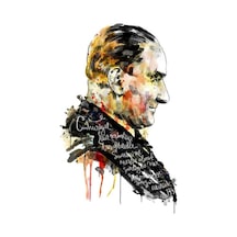 Atatürk Renkli Sticker 20 Cm