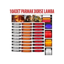 10 Adet Parmak Lamba Led Dorse Lamba 6 Ledli 12V - 24V Sarı N11.4317