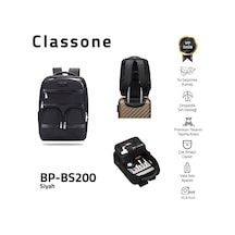 Classone Bp-bs200 Business Vıp B2 -serisi 15.6 İnch Uyumlu Wtx Pro Su Geçirmez Kumaş Laptop Sırt Çantası -siyah