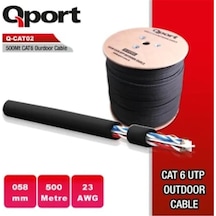Qport Q-cato2 500mt Outdoor Cat6 23awg 0.58mm Dış Mekan Kablo