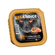 Pro Choice Kısırlaştırılmış Somonlu Tahılsız Ezme Yetişkin Kedi Konservesi 100 G