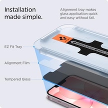 Apple İphone 17e / 16e / 14 / 13 Pro / 13 İle Uyumlu Hayalet Cam Ekran Koruyucu Kolay Kurulum Glas.tr Ez Fit Privacy Hd 2 Adet - Agl03388