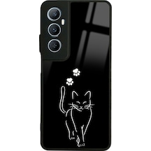 Oppo Realme C65 Paticik Tasarımlı Glossy Telefon Kılıfı Siyah