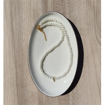 İnci Zerafetinde Harfli İnci Kolye - Kişiselleştirilmiş Hediye 3461000000279 Beyaz