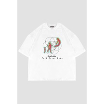 Tarzsokak Eternal Levitation Baskılı Beyaz Oversize Unisex
