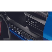 Suzuki Swift Tüm Modeller Uyumlu Old Karbon Kapı Eşiği 4 Parça Krom Yazılı