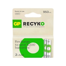 Gp Recyko 1000 Serisi 950 Mah Nimh Aaa İnce Kalem Boy 2'li Şarjlı Pil