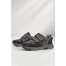 Rakerplus Hakiki Deri Gri Çocuk Sneakers Spor Ayakkabı Gri