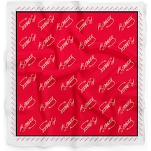 K.atatürk İmza Desen Bandana/fular Kırmızı