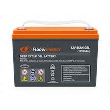 Floow Energy 12v 55 Ah Deep Cycle Jel Akü 2026 Üretim - Güneş Enerjisi, Karavan, Tekne Uyumlu