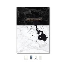 Mermer Defter Çizgili Siyah 17x24cm Açık Gri