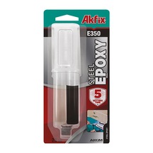 Akfix Yüksek Kalite E350 Epoksi Çelik Yapıştırıcı Şırınga