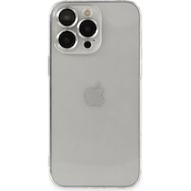 Newface Apple Uyumlu iPhone 13 Pro Max Kılıf Luko Lens Silikon - Gümüş - Özel Seri 8683140585648