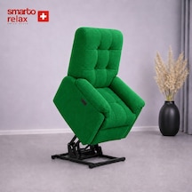 Smarto Relax Porto Liftli Çift Motorlu Elektrikli Ayağa Kalkma Destekli Polyester Hasta Ve Baba Tv Koltuğu Yeşil