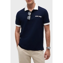 Tommy Jeans Logolu Pamuklu Standart Fit Düğmeli Polo Yaka T Shirt Erkek Polo Yaka T Shirt Dm0dm23036 C1g Lacivert