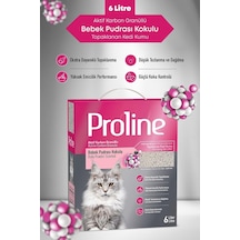 Aktif Karbon Granüllü & Bebek Pudrası Kokulu Bentonit Kedi Kumu 6 Litre