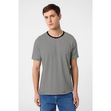 Antioch Regular Fit Çizgili Erkek T-shirt Siyah