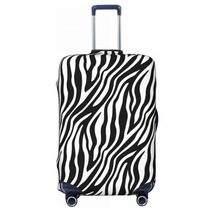 Zebra Desenli Bavul Örtüsü Afrika Hayvan Çizgili Baskı Elastik Cruise Gezisi Koruma Bagaj Malzemeleri Uçuş