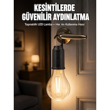 Şarjlı Aydınlatma Ampul Tasarımlı Ambians Işık Askılı Kamp Lambası Çok Renkli 90219377