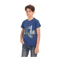 Mavi Achive Baskılı Bisiklet Yaka 13-16 Yaş Tişört 2011-6 Mavi