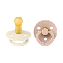 Bibs Colour 2'li Kauçuk Emzik I Ivory & Blush I 6+ Ay Şeffaf
