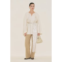 Manuka Dokulu Dökümlü Tunik İnci Ss26tnk00001-397 İnci