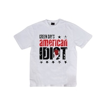 Green Day Baskılı Unisex %100 Pamuk Beyaz T-shirt Beyaz
