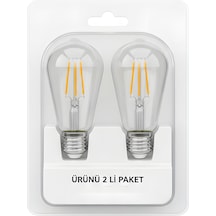 Kes505 Led Flamanlı St64 Ampul 6w 2700k 2 Li Paket