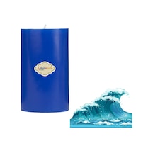 Okyanus Kokulu 7x10 Mavi Renk Silindir Mum Mavi