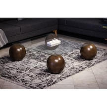 Modern Top Sehpa & Küre Sehpa Kare Cam Orta Sehpa - 4'lü Koyu Ceviz Modern Top Sehpa & Küre Sehpa Kare Cam Orta Sehpa - 4'lü Koyu Ceviz